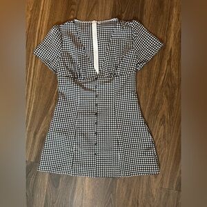 Classic Black and White Checkered Dress